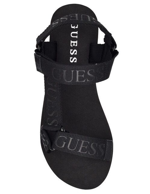Sandalia Guess negra con logotipo en Liverpool