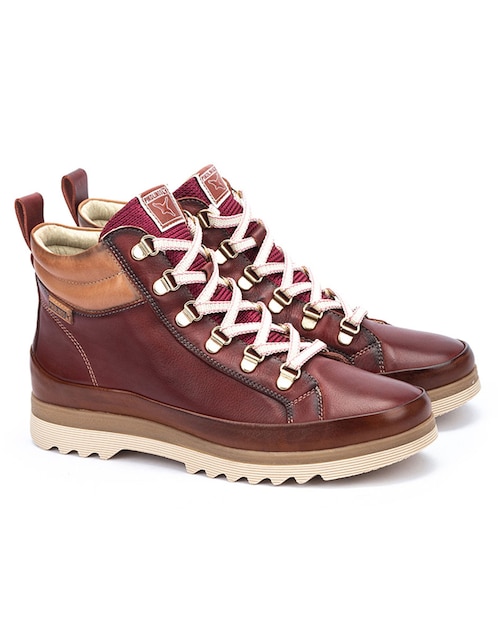 Bota arriba del tobillo Pikolinos Brandy de piel para mujer