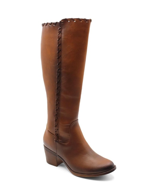 Bota abajo de la rodilla de piel para mujer 1