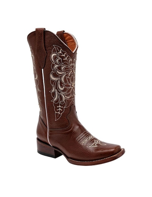 Bota media pierna de piel para mujer 1