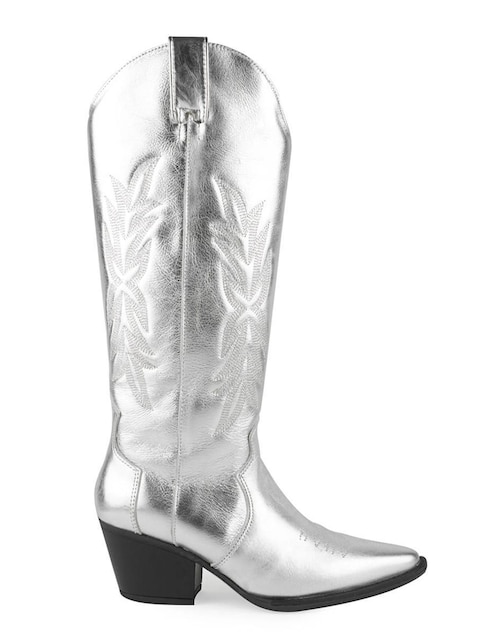 Bota cowboy abajo de la rodilla Walki Shoes de piel para mujer