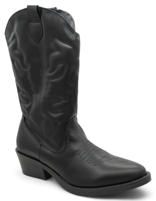 Bota media pierna Rbcollection de piel para mujer
