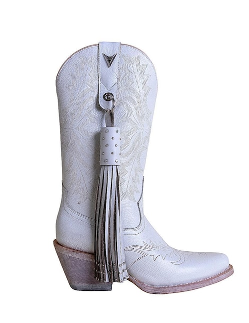 Bota cowboy abajo de la rodilla Pellibus de cuero para mujer