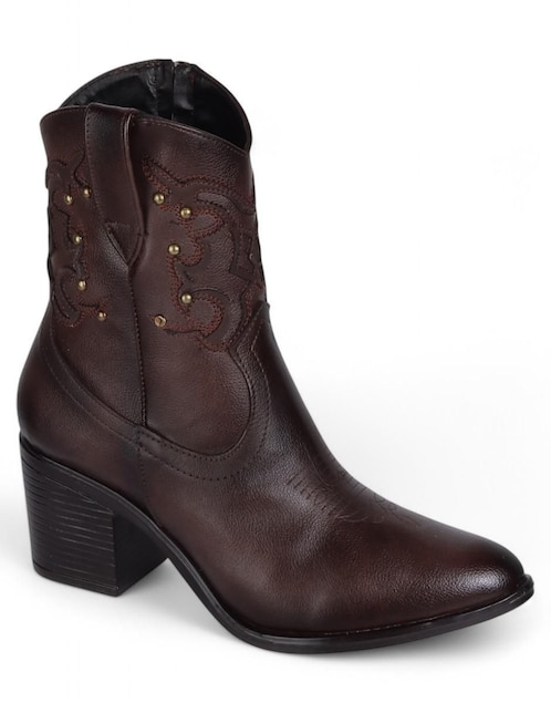 Bota cowboy arriba del tobillo Rbcollection de piel para mujer