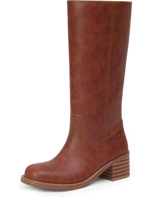 Bota cowboy abajo de la rodilla de piel para mujer 1