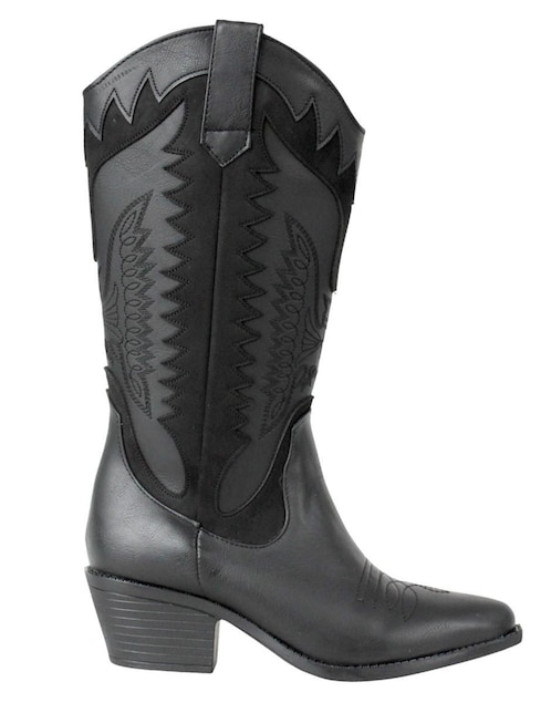 Bota cowboy abajo de la rodilla Kuali Shoes Vaquera para mujer
