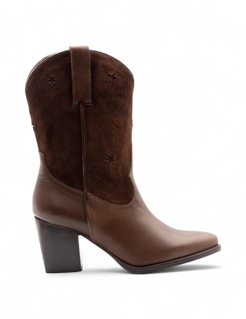 Bota cowboy arriba de la rodilla Lyard de piel para mujer