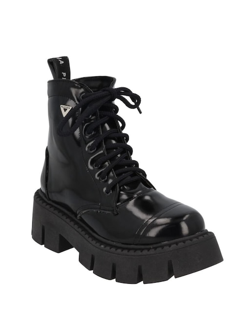 Bota combat al tobillo Platonia Serena de piel para mujer