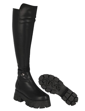 Bota media pierna Platonia de piel para mujer