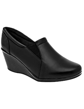 Zapato De Plataforma Giland De Piel Punta Redonda Para Mujer