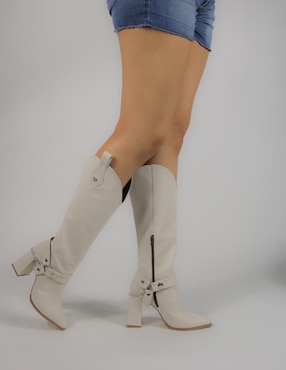 Bota abajo de la rodilla Rbcollection de piel para mujer