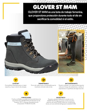 Bota arriba del tobillo Caterpillar Glover St M4m de piel para mujer