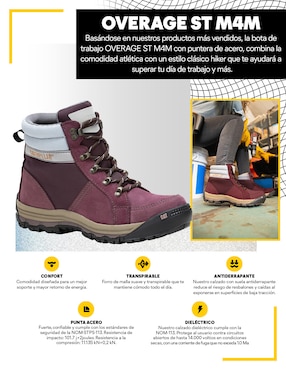 Bota arriba del tobillo Caterpillar Overage St M4M de piel para mujer