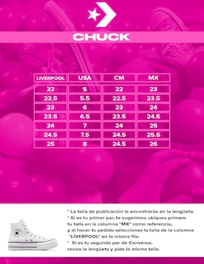 Tenis Converse CTAS LIFT HI para mujer