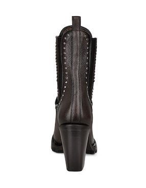 Bota arriba del tobillo Cuadra de piel para mujer