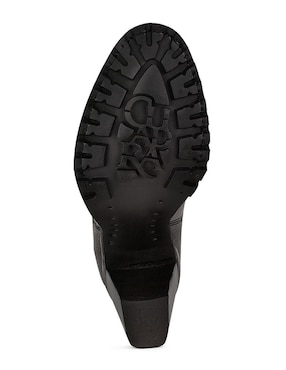 Bota arriba del tobillo Cuadra de piel para mujer