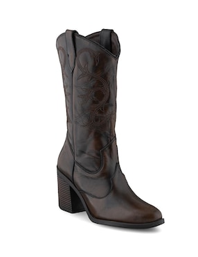 Bota Cowboy Arriba Del Tobillo Dasalo De Piel Para Mujer