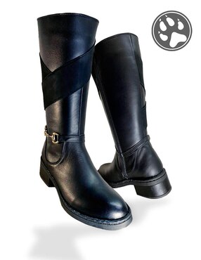 Bota arriba de la rodilla Lobo Solo de piel para mujer