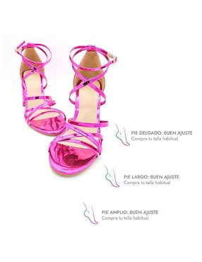 Sandalia Rbcollection Mirror Pink para mujer
