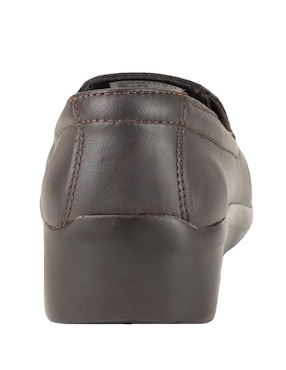Mocasín Verde Tabaco de piel para mujer