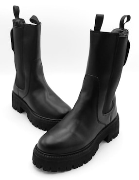 Bota media pierna Rbcollection de piel para mujer