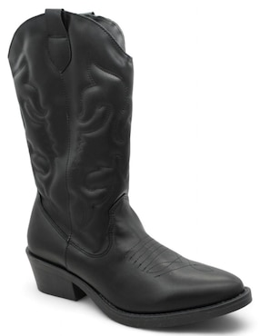 Bota Cowboy Media Pierna Rbcollection De Piel Para Mujer