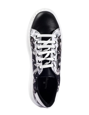 Tenis Angelozano Black and White Flores para mujer