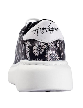 Tenis Angelozano Black and White Flores para mujer