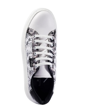 Tenis Angelozano Black and White Flores para mujer
