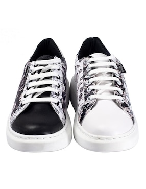 Tenis Angelozano Black and White Flores para mujer