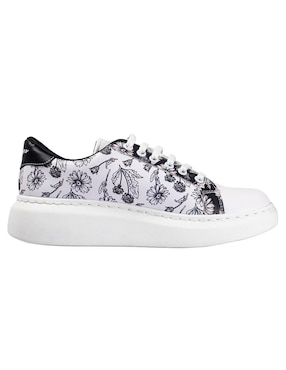 Tenis Angelozano Black and White Flores para mujer