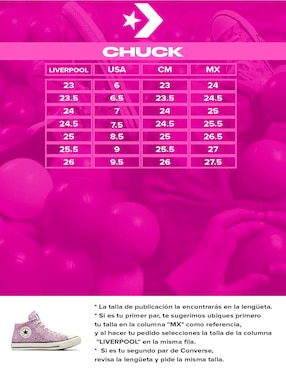 Tenis Converse Shinefetti para mujer