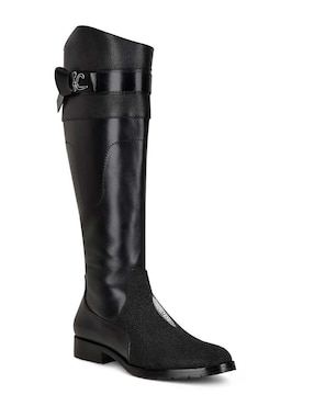 Bota arriba de la rodilla Franco Cuadra de piel para mujer