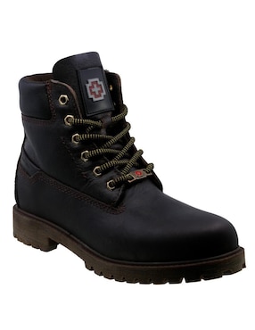 Bota Al Tobillo Swissbrand Urbano De Piel Para Mujer