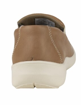 Mocasín Verde Tabaco de piel para mujer