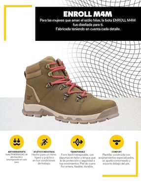 Bota al tobillo Caterpillar de piel para mujer