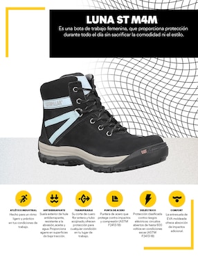 Bota arriba del tobillo Caterpillar de piel para mujer