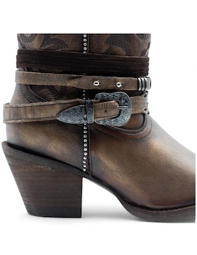Bota cowboy abajo de la rodilla Lyard de piel bovino para mujer