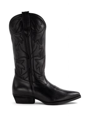 Bota cowboy abajo de la rodilla lyard de piel bovino para mujer