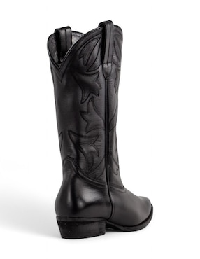 Bota cowboy abajo de la rodilla lyard de piel bovino para mujer