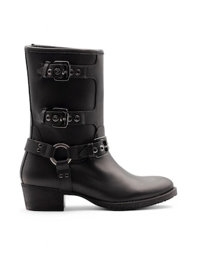 Bota media pierna Lyard Biker de piel bovino para mujer