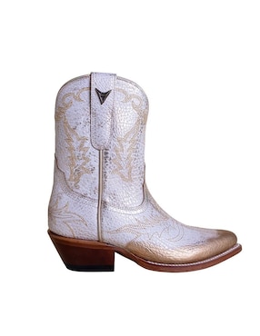 Bota cowboy arriba del tobillo Pellibus Aurum de cuero para mujer