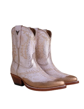 Bota cowboy arriba del tobillo Pellibus Aurum de cuero para mujer