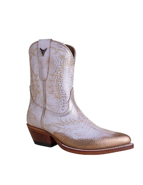 Bota cowboy arriba del tobillo Pellibus Aurum de cuero para mujer