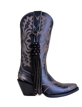 Bota cowboy abajo de la rodilla Pellibus de cuero para mujer