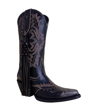 Bota cowboy abajo de la rodilla Pellibus de cuero para mujer