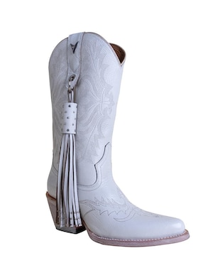 Bota cowboy abajo de la rodilla Pellibus de cuero para mujer
