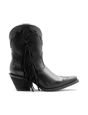 Bota Cowboy media pierna Lyard de piel bovino para mujer