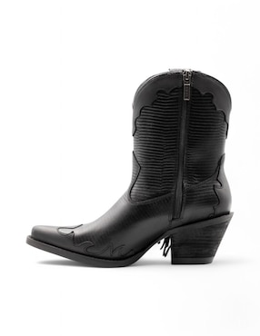 Bota Cowboy media pierna Lyard de piel bovino para mujer