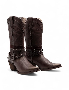 Bota cowboy abajo de la rodilla Lyard de piel bovino para mujer